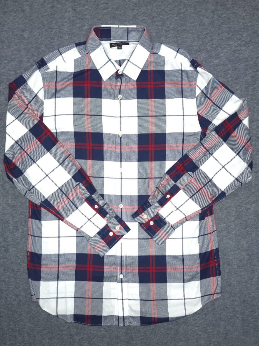 Banana Republic XL Non-Iron Slim Fit Plaid Button Down Shirt Cotton